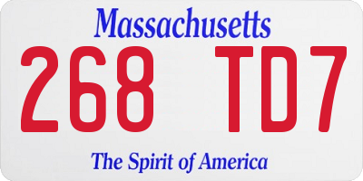 MA license plate 268TD7