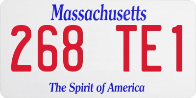 MA license plate 268TE1