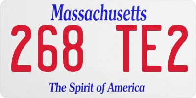 MA license plate 268TE2