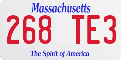 MA license plate 268TE3