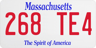 MA license plate 268TE4