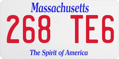MA license plate 268TE6