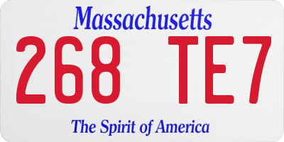 MA license plate 268TE7