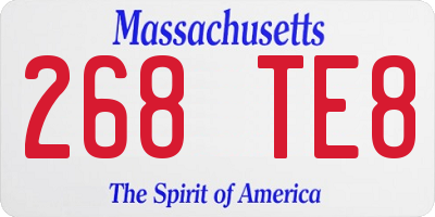 MA license plate 268TE8