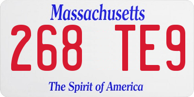 MA license plate 268TE9