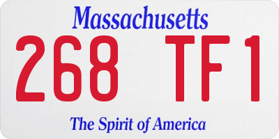 MA license plate 268TF1