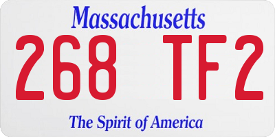 MA license plate 268TF2
