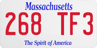 MA license plate 268TF3