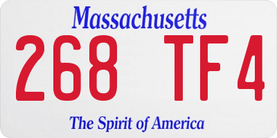 MA license plate 268TF4