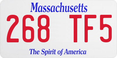 MA license plate 268TF5