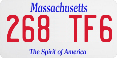 MA license plate 268TF6