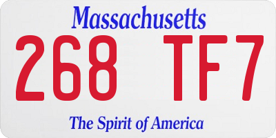 MA license plate 268TF7