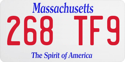 MA license plate 268TF9