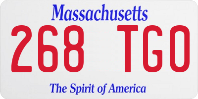 MA license plate 268TG0