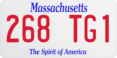 MA license plate 268TG1
