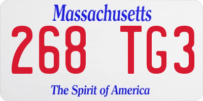 MA license plate 268TG3