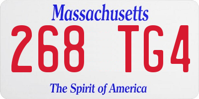 MA license plate 268TG4