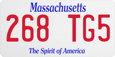MA license plate 268TG5