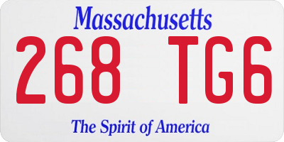 MA license plate 268TG6
