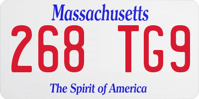 MA license plate 268TG9