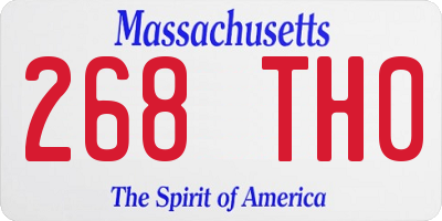 MA license plate 268TH0