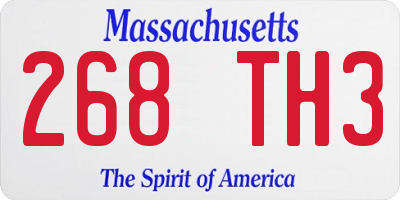 MA license plate 268TH3