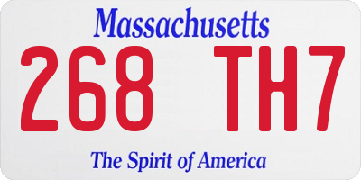 MA license plate 268TH7