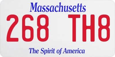 MA license plate 268TH8
