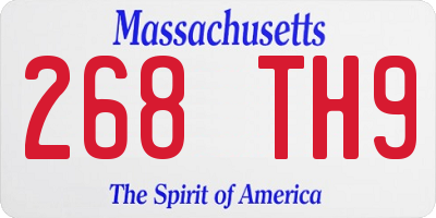 MA license plate 268TH9