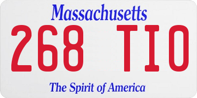 MA license plate 268TI0