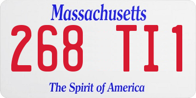 MA license plate 268TI1