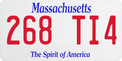 MA license plate 268TI4