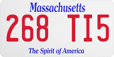 MA license plate 268TI5