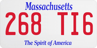 MA license plate 268TI6