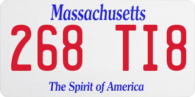 MA license plate 268TI8