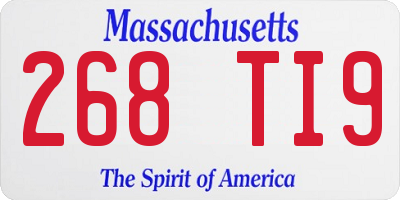 MA license plate 268TI9