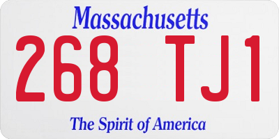 MA license plate 268TJ1
