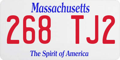 MA license plate 268TJ2