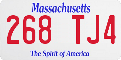 MA license plate 268TJ4