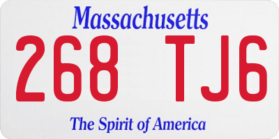 MA license plate 268TJ6