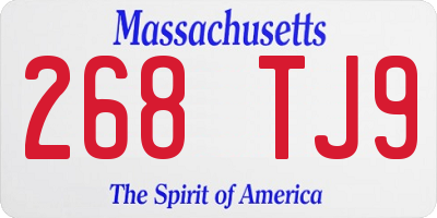 MA license plate 268TJ9