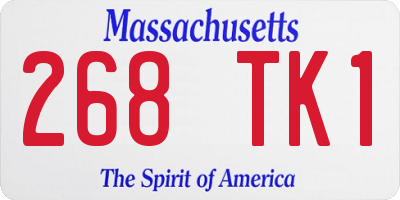 MA license plate 268TK1