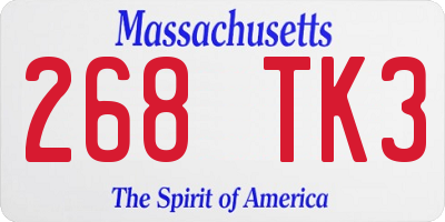 MA license plate 268TK3