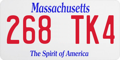 MA license plate 268TK4