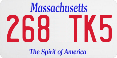 MA license plate 268TK5