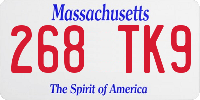 MA license plate 268TK9
