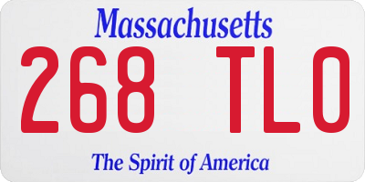 MA license plate 268TL0