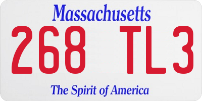 MA license plate 268TL3