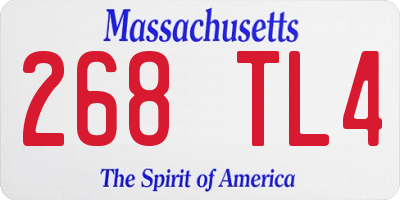 MA license plate 268TL4