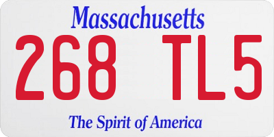 MA license plate 268TL5